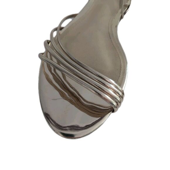 Schultz Inez Ankle Strap Sandal Size US 8.5 B Platina Gold Metallic Flat - Picture 3 of 10